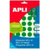 Клейкие этикетки Apli Зеленый круги 8 листов (10 штук)