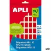 Клейкие этикетки Apli Красный бумага 8 листов 12 x 18 mm (10 штук)