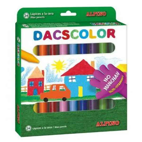 Spalvoti pusiau riebūs pieštukai Alpino Dacscolor Spalvotas (24 vnt.)