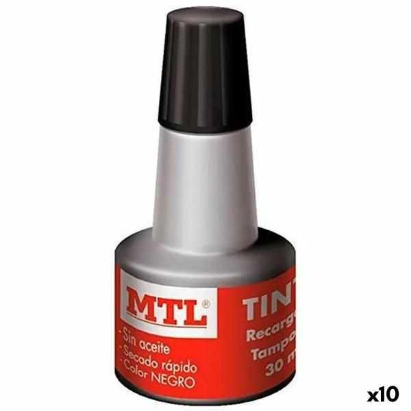 Pakartotinai užpildykite rašalu MTL Juoda 30 ml (10 vnt.)