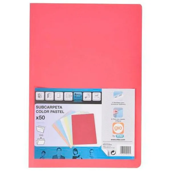 Subfolder Elba Red Sheet 50 Pieces (5 Units)