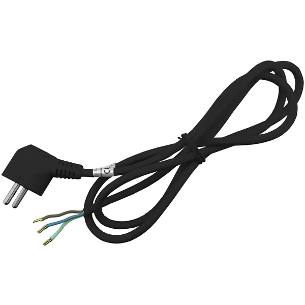 Rewireable Cord 3G1.0 1.5m with Earthed Plug Black