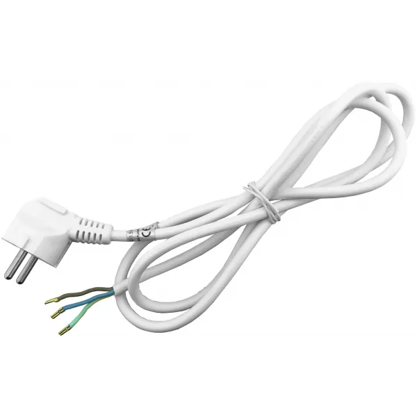 Rewireable Cord 3G1.0 1.5m with Earthed Plug White