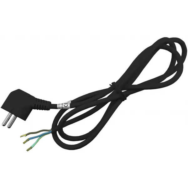 Rewireable Cord 3G1.5 1.5m with Earthed Plug Black