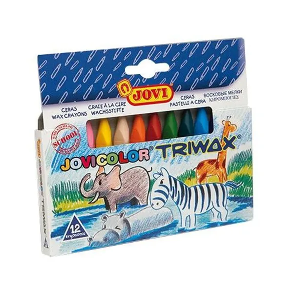 Krāsainie krītiņi Jovi JOVICOLOR TRIWAX Daudzkrāsains (12 gb.)