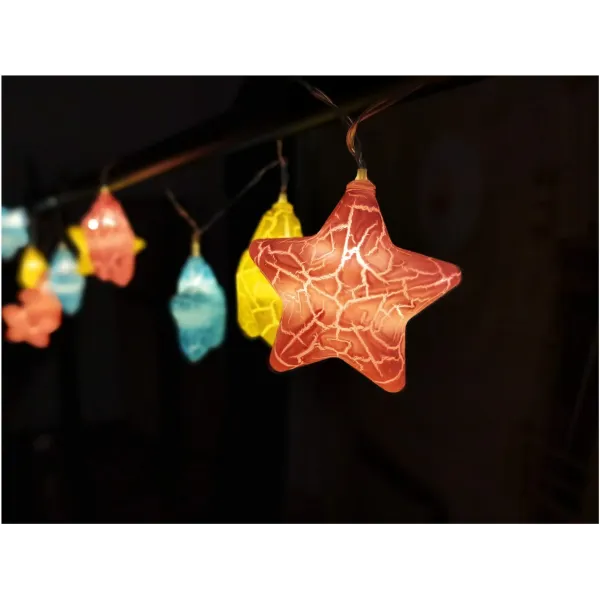 Christmas Indoor 10 LED Light Cracking stars WW 1,65m (2AA excl.)