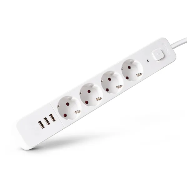 Socket Extension Cord D2 4 Sockets with Switch 1.5m 3xUSB A 3G1.5