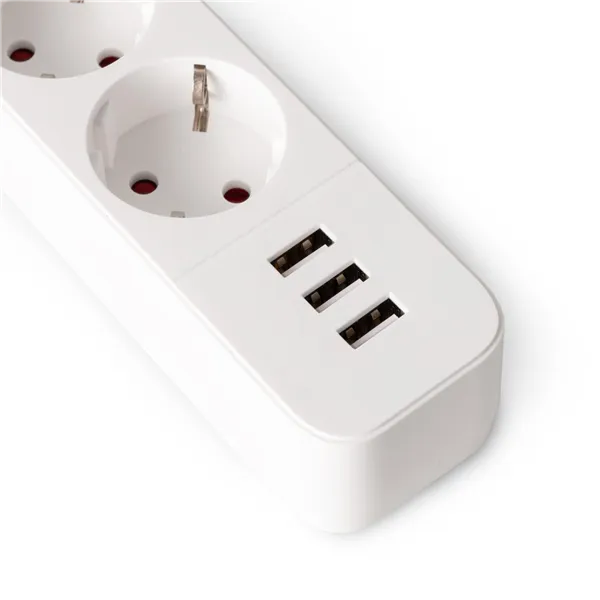 Socket Extension Cord D2 4 Sockets with Switch 1.5m 3xUSB A 3G1.5