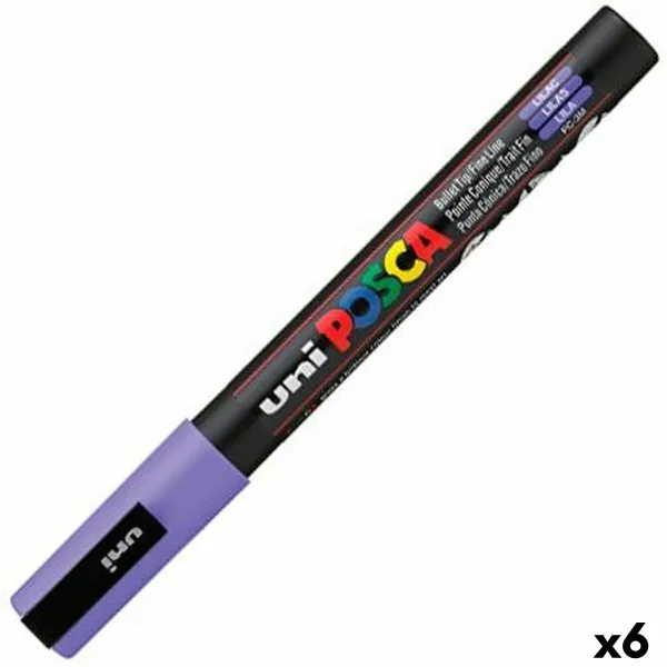Permanentais marķieris POSCA Ceriņš 0,9-1,3 mm (6 gb.)