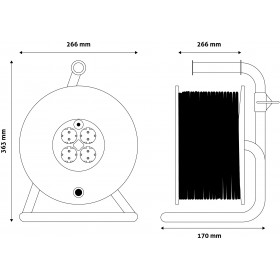 Socket Cable Reel 4 Sockets 50m