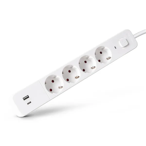 Socket Extension Cord D2 4 Sockets with Switch 1.5m 1xUSB-A x 1xUSB-C 3G1.5