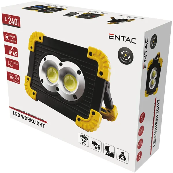 Entac Szerelőlámpa 6W+1W Dual Battery