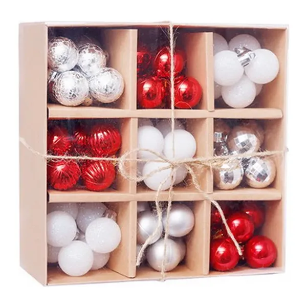 Artezan Christmas Ball 3cm Carton Display Red/White/Silver 99pcs/carton