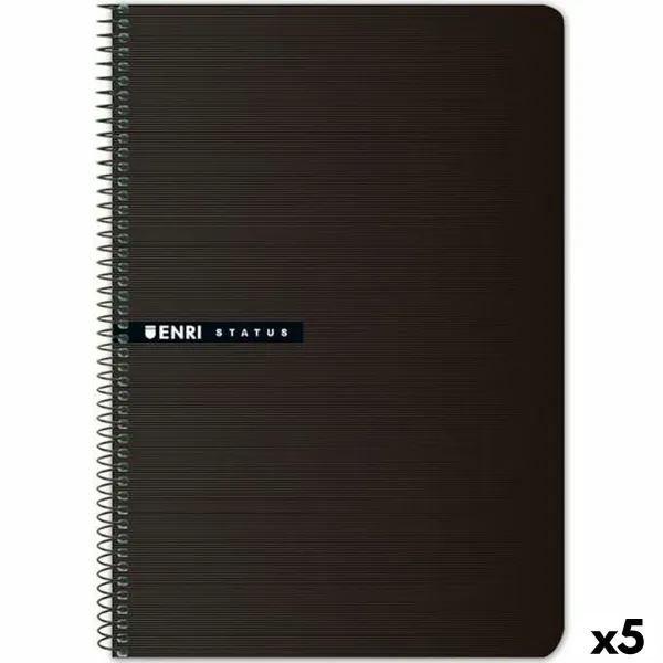 Записная книга на пружине ENRI STATUS Чёрный Четверть 100 Листья (5 штук)