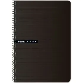 Записная книга на пружине ENRI STATUS Чёрный Четверть 100 Листья (5 штук)