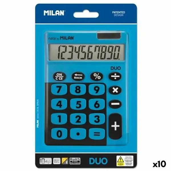 Skaičiuotuvas Milan TOUCH DUO Mėlyna 14,5 x 10,6 x 2,1 cm (10 vnt.)