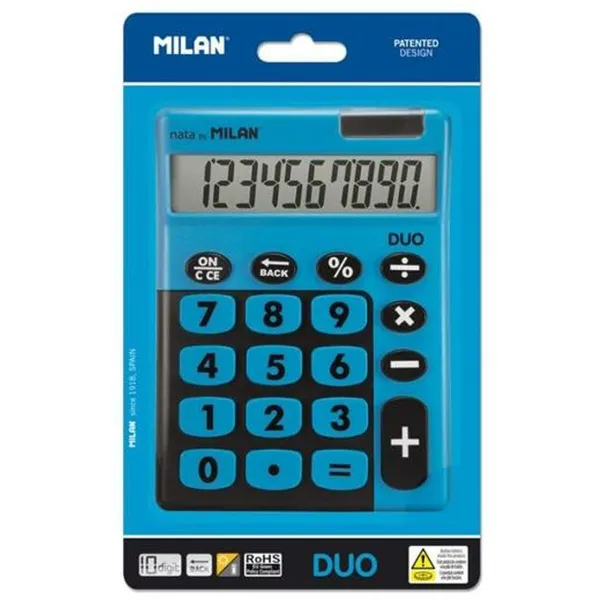 Kalkulators Milan TOUCH DUO Zils 14,5 x 10,6 x 2,1 cm (10 gb.)