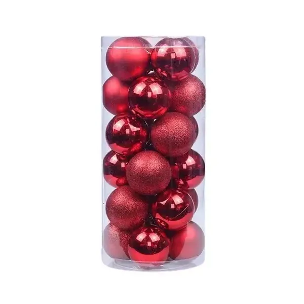 Artezan Christmas Ball 8cm Tube Red 24pcs/box