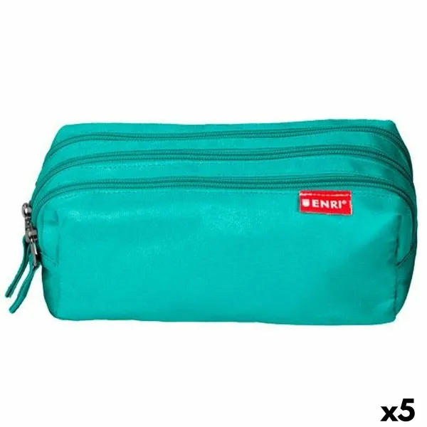 Школьный пенал ENRI бирюзовый 21 x 7 x 11 cm (5 штук)