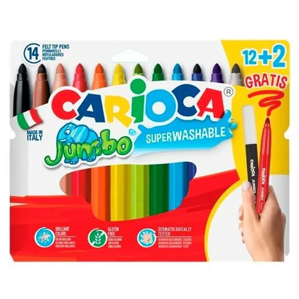 Набор маркеров Carioca JUMBO Разноцветный 12 Предметы (24 штук)