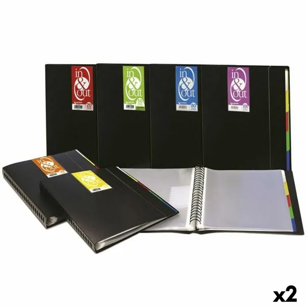 Organiser Folder Grafoplas IN & OUT Black A4 (2 Units)