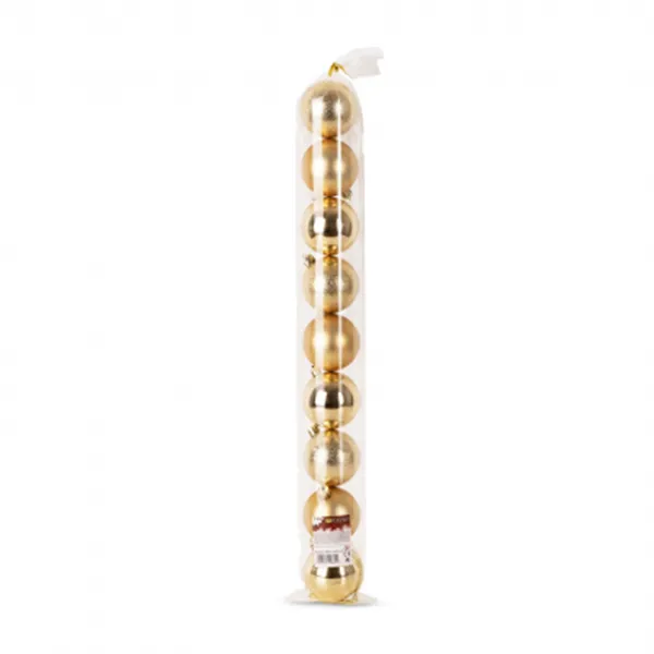 Artezan Christmas Ball 6cm Tube Carton Display 9pcs/tube, 30tube/carton, Gold