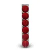 Artezan Christmas Ball Flocked, 5cm Tube RED 6pcs/Tube