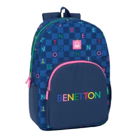 Школьный рюкзак Benetton Damero Тёмно Синий 30 x 46 x 14 cm