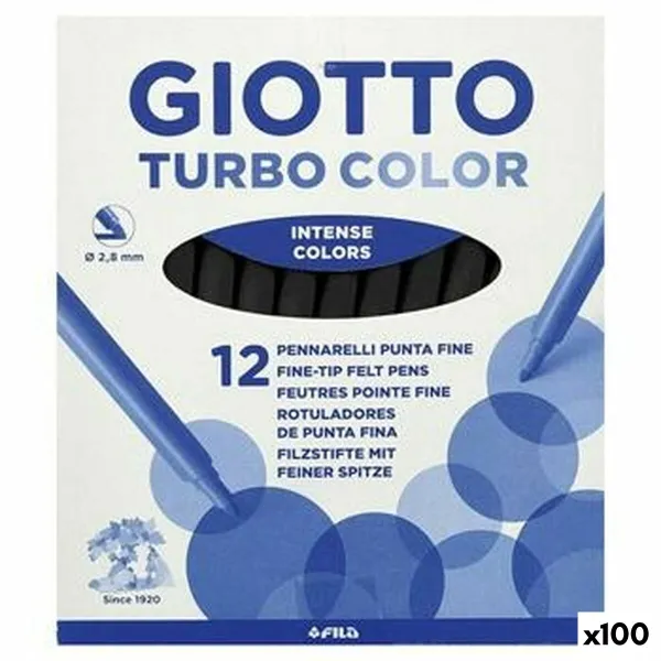 Набор маркеров Giotto TURBO COLOR Чёрный 12 Предметы (100 штук)