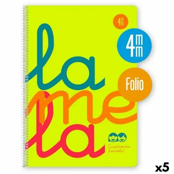 Записная книга на пружине Lamela Жёлтый Лист 80 Листья (5 штук)
