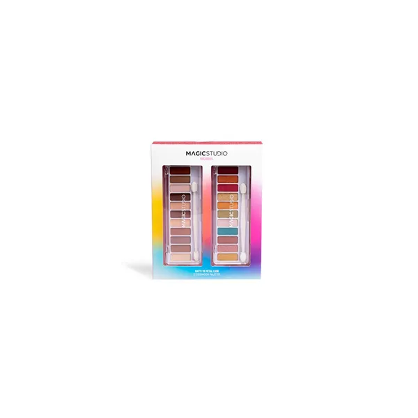 Magic Studio Powerful Cosmetics Magic Paleta Doble Matte y Metal 24 Colores