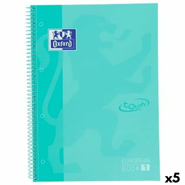 Rengasselkäinen kirja Oxford TOUCH EUROPEANBOOK Mintunvihreä A4 80 Levyt (5 osaa)