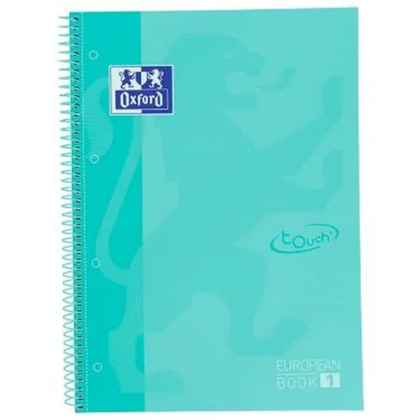 Rengasselkäinen kirja Oxford TOUCH EUROPEANBOOK Mintunvihreä A4 80 Levyt (5 osaa)