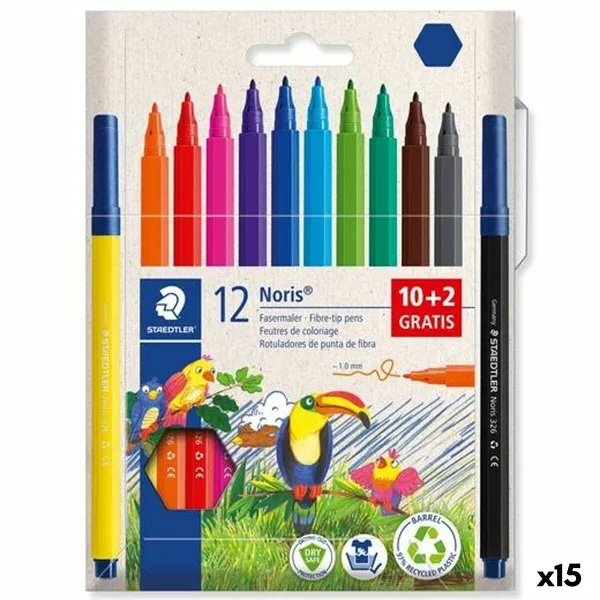 Набор маркеров Staedtler 12Noris Разноцветный 12 Предметы (15 штук)