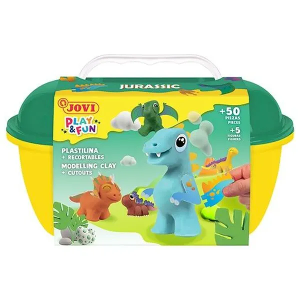 Пластилиновая игра Jovi PLAY&FUN JURASIC Разноцветный (4 штук)