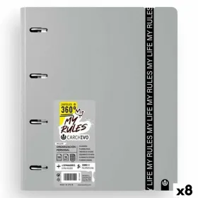 Žiedinis segtuvas Carchivo CARPEBLOCK 360 MY RULES Pilka A4 (8 vnt.)