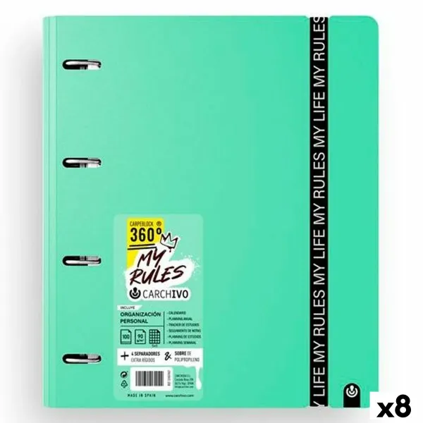 Gredzenveida stiprinājums Carchivo CARPEBLOCK 360 MY RULES Jade A4 (8 gb.)