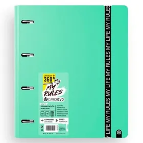 Žiedinis segtuvas Carchivo CARPEBLOCK 360 MY RULES Jade A4 (8 vnt.)