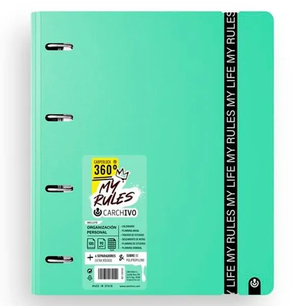 Gredzenveida stiprinājums Carchivo CARPEBLOCK 360 MY RULES Jade A4 (8 gb.)