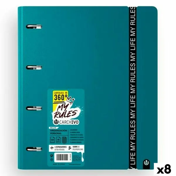 Gredzenveida stiprinājums Carchivo CARPEBLOCK 360 MY RULES Tumši zaļš A4 (8 gb.)