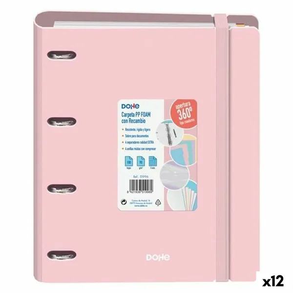 Rengaskansio DOHE Pinkki A4 (12 osaa)