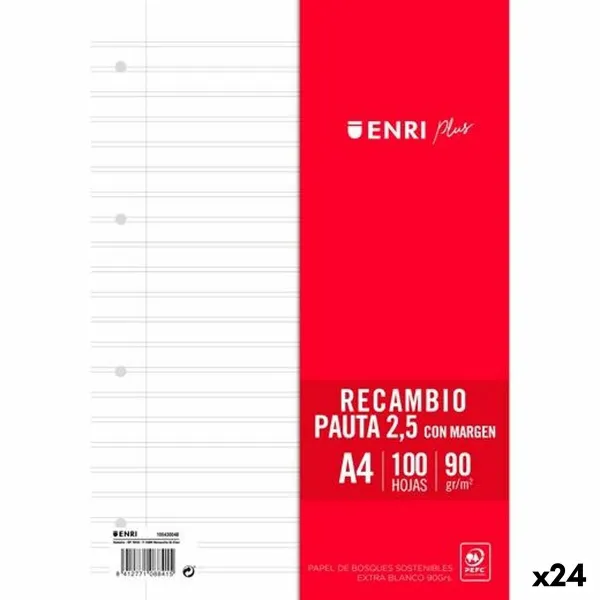 Запасные лезвия ENRI Белый A4 100 Листья (24 штук)