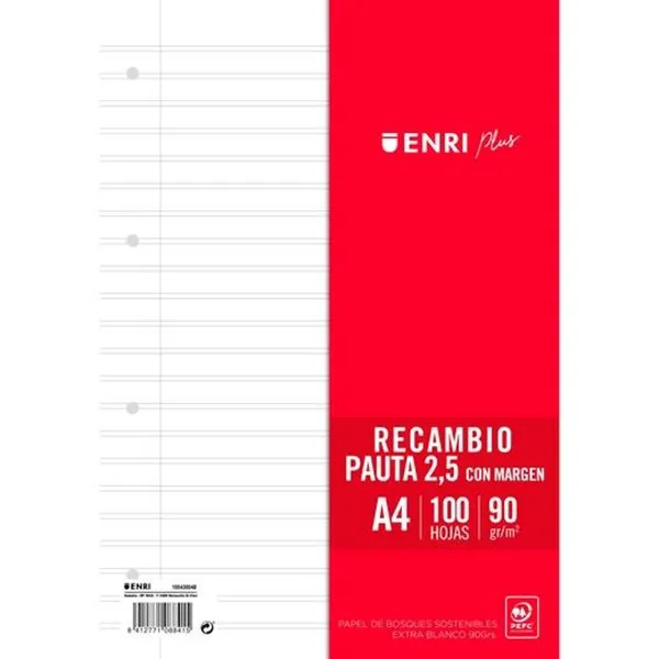 Запасные лезвия ENRI Белый A4 100 Листья (24 штук)