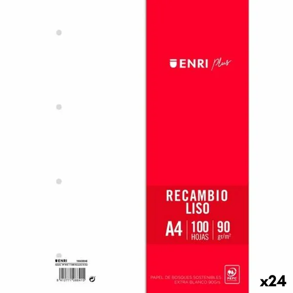 Запасные лезвия ENRI Белый A4 100 Листья (24 штук)