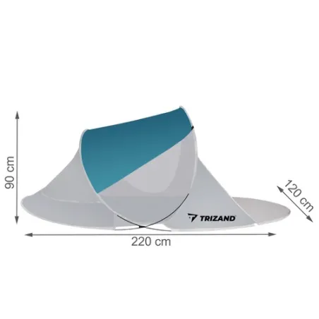 Beach tent 220x120x90cm - turquoise - gray