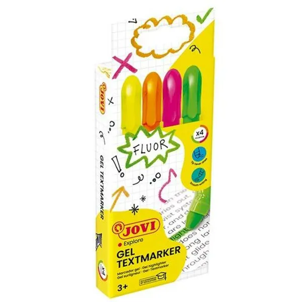 Šviečiančių markerių rinkinys Jovi GEL TEXTMARKER Spalvotas (12 vnt.)