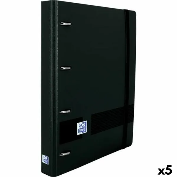 Žiedinis segtuvas Oxford LIVE&GO Juoda A5+ (5 vnt.)
