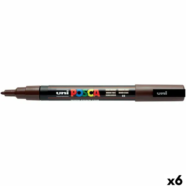 Huopakynä POSCA PC-3M Tummanruskea (6 osaa)