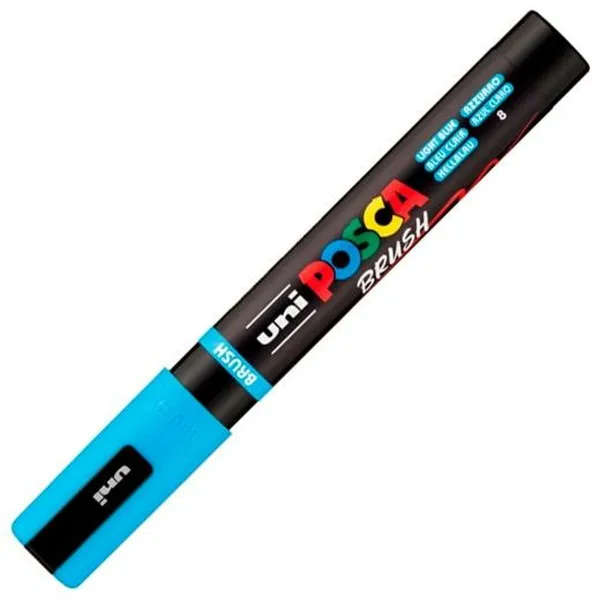 Marķieris BRUSH POSCA PC-5BR Gaiši Zils (6 gb.)