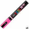 Маркер BRUSH POSCA PC-5BR Розовый (6 штук)
